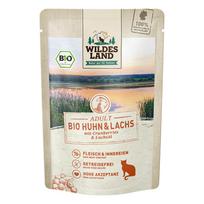 WILDES LAND Bio chicken&salmon ekologiši konservai katėms su vištiena ir lašiša, 85 g