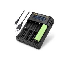 Akumuliatoriaus įkroviklis su LCD ekranu, skirtas 1-4x Li-Ion/Ni-MH