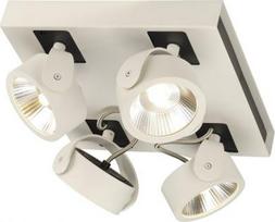 KALU LED 4 wall and ceiling light, square, white/black, 3000K, 60° 1000136 | 4024163177535