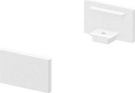 Flat end caps for the GRAZIA 10 flat surface-mounted profile in anodised aluminium, white and black. Package contents: 2 pieces. 1000476 | 4024163187688