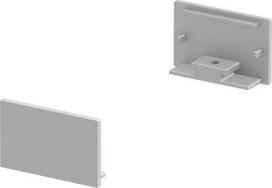 Flat end caps for the GRAZIA 20 flat surface-mounted profile in anodised aluminium, white and black. Package contents: 2 pieces. 1000559 | 4024163188517