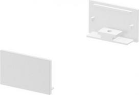 Flat end caps for the GRAZIA 20 flat surface-mounted profile in anodised aluminium, white and black. Package contents: 2 pieces. 1000560 | 4024163188524
