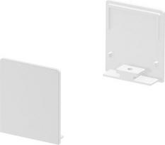 High end caps for the GRAZIA 20 flat surface-mounted profile in anodised aluminium, white and black. Package contents: 2 pieces. 1000563 | 4024163188555