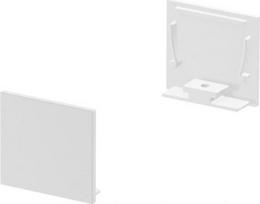 Flat end caps for the GRAZIA 20 standard surface mounted profile in anodised aluminium, white and black. Package contents: 2 pieces. 1000566 | 4024163188586
