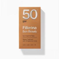 FILLERINA SUN BEAUTY, veido kremas nuo saulės su Fillerina 12 Hialurono rūgščių molekulėmis 