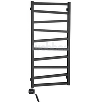 Juodas matinis rankšluosčių džiovintuvas WOBBEE PENTRE BLACK 50x100cm su tenu kairinis