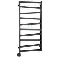 Juodas matinis rankšluosčių džiovintuvas WOBBEE PENTRE BLACK 50x100cm su tenu paslėptu montavimu kairinis