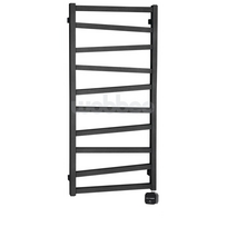 Juodas matinis rankšluosčių džiovintuvas WOBBEE PENTRE BLACK 50x100cm su tenu paslėptu montavimu dešininis
