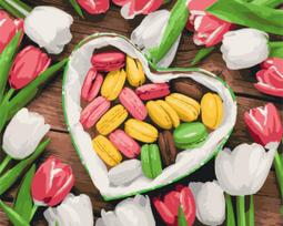Tapyba pagal skaičius. Sausainiai macarons