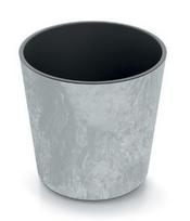 Lauko plastikinis vazonas URBI ROUND, su įdėklu, betono sp., 25 x 25 cm