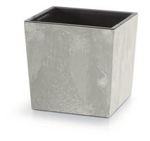Lauko plastikinis vazonas URBI SQUARE LOW, su įdėklu, betono sp., 24 x 24 x 24 cm