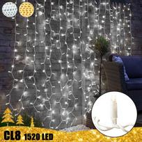 1520 LED 2x7 Girlianda Užuolaida – Krioklys PRO PLIUS ST CL8 : LED lempučių spalva - Šaltai balta (CW)