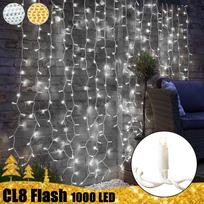 1000 LED 2x5 Girlianda Užuolaida – Krioklys PRO PLIUS FL CL8 : LED lempučių spalva - Šaltai balta (CW)