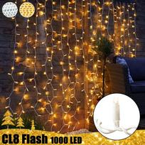 1000 LED 2x5 Girlianda Užuolaida – Krioklys PRO PLIUS FL CL8 : LED lempučių spalva - Šiltai Balta (WW)