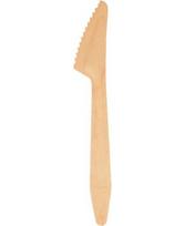 Ekologiški, mediniai, vienkartiniai peiliai, 16.5 cm, rudi, 100 vnt.