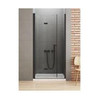 New Trendy New SOLEO BLACK durys į nišą 90x195 cm skaidrus stiklas, juodi profiliai kairiosios