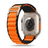 Juoda/Oranžinė apyrankė "Tech-Protect Nylon Pro" laikrodžiui Apple Watch 4 / 5 / 6 / 7 / 8 / 9 / 10 / 11 / SE / ULTRA (44 / 45 / 46 / 49 MM)