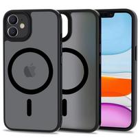 Permatomas/matinis dėklas juodais krašteliais "Tech-Protect Magmat Magsafe" telefonui iPhone 11