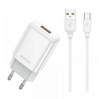 Pakrovėjas-įkroviklis buitinis Jellico EU01 2.4A USB + Type-C baltas