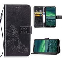 Juodas atverčiamas dėklas "Gėlių knyga" telefonui Samsung Galaxy A54 5G