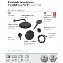 Hansgrohe juoda potinkinė termostatinė dušo sistema