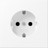 Socket outlet 16A/250V, grounded, screwless, matt white, LS LS1520WWM | 4011377186477