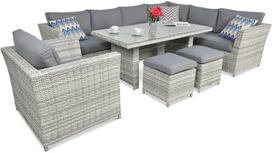 Lauko baldų komplektas Moniz Dining PLUS, White Grey
