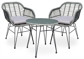 Lauko baldų komplektas Kubu 2+1, Grey