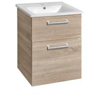 Vonios spintelė su praustuvu Aqualine Vega 50cm, platininio ąžuolo spalvos