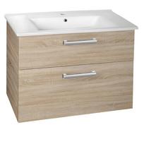Vonios spintelė su praustuvu Aqualine Vega 82cm, platininio ąžuolo spalvos