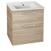 Vonios spintelė su praustuvu Aqualine Vega 62cm, platininio ąžuolo spalvos