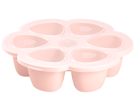 BEABA SILIKONINIS KŪDIKIO MAISTO KONTEINERIS MULTIPORTIONS, (6x90 ML), OLD Rožinis