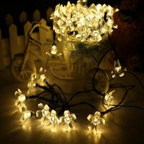 LED girlianda - silikoninės gėlytės su saulės baterija 5m 40LED