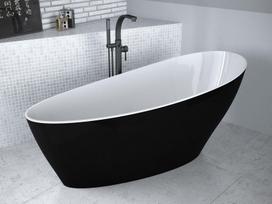 Vonia Besco Keya Matt Black&White su chromo spalvos sifonu, 165 cm