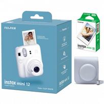 Fujifilm Instax mini 12 camera Clay White + Instax Mini Glossy (10pl) + dėklas