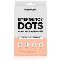 breakout + aid Emergency Dots For Spots and Blemishes priemonės nuo aknės žymių veidui, krūtinei ir nugarai su salicilo rūgštimi 72 vnt.