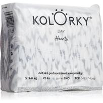 Kolorky Day Hearts vienkartinės ekologiškos sauskelnės S dydis 3-6 Kg 25 vnt.