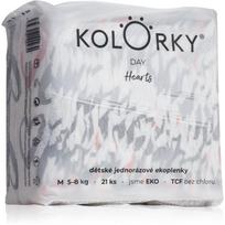 Kolorky Day Hearts vienkartinės ekologiškos sauskelnės M dydis 5-8 Kg 21 vnt.