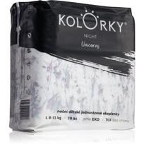 Kolorky Night Unicorn vienkartinės ekologiškos sauskelnės kompleksinei apsaugai naktį L dydis 8-13 Kg 19 vnt.
