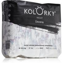 Kolorky Night Unicorn vienkartinės ekologiškos sauskelnės kompleksinei apsaugai naktį M dydis 5-8 Kg 21 vnt.