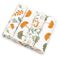 T-TOMI Cloth Diapers Ginkgo Leafs medžiaginės sauskelnės 76x76 cm 4 vnt.