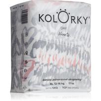 Kolorky Day Hearts vienkartinės ekologiškos sauskelnės XL dydis 12-16 Kg 17 vnt.