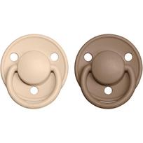 BIBS De Lux Natural Rubber Size 1: 0+ months čiulptukas Vanilla / Dark Oak 2 vnt.
