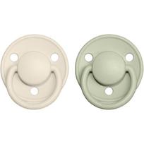 BIBS De Lux Natural Rubber Size 2: 6+ months čiulptukas Ivory / Sage 2 vnt.
