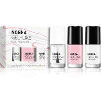 NOBEA Day-to-Day 3-Piece Nail Polish set with Top coat nagų lakų rinkinys French manicure set