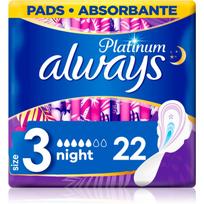 Always Platinum Night Size 3 paketai naktinė priemonė 22 vnt.