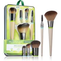 EcoTools Interchangeables™ Daily Essentials makiažo šepetėlių rinkinys su dėklu 5 vnt.