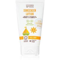 WoodenSpoon Baby & Family apsaugos nuo saulės losjonas SPF 30 150 ml