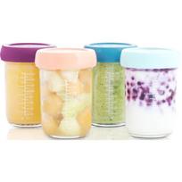 Babymoov Bowls Glass dubenėlis su kamšteliu Glass 4x220 ml
