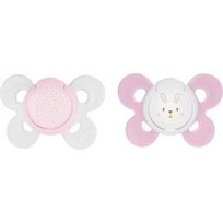 Chicco Physio Comfort 2-6 m čiulptukas Girl-Dots/Rabbit 2 vnt.